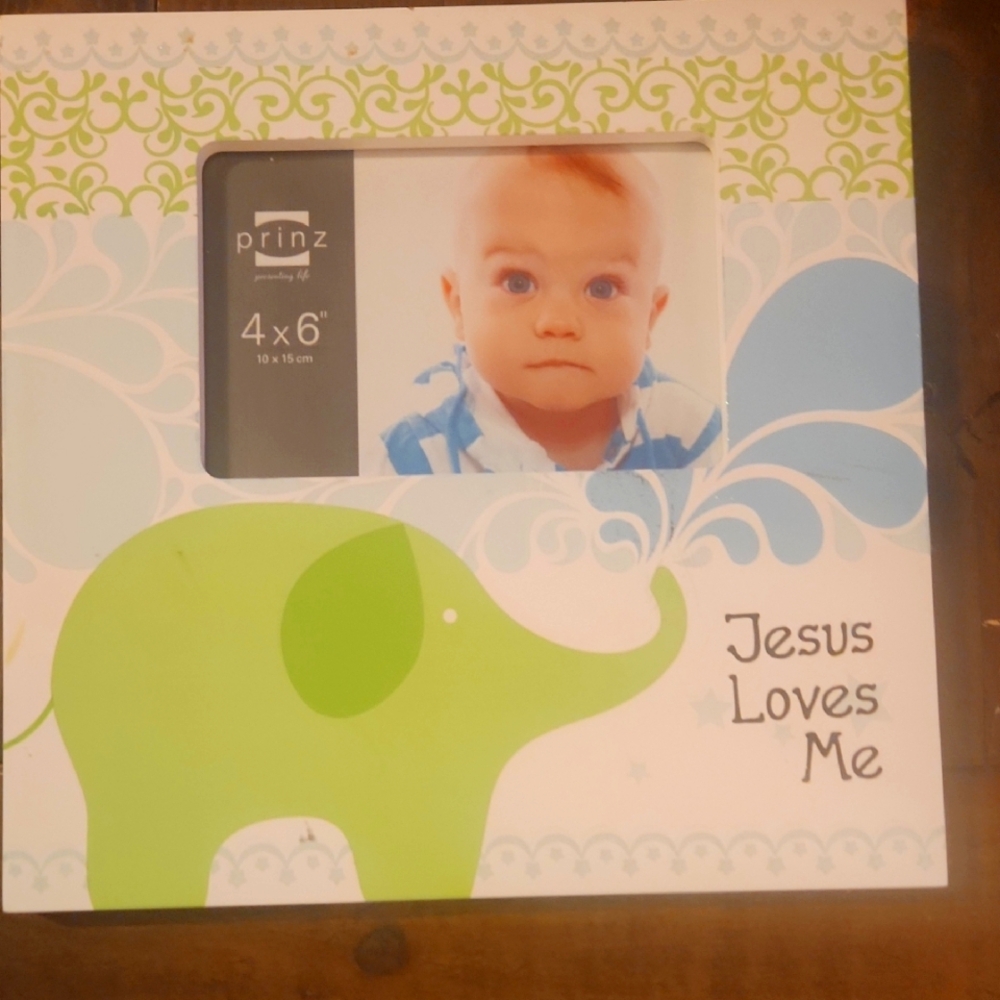 Prinz Green Elephant Baby Photo Frame 4x6